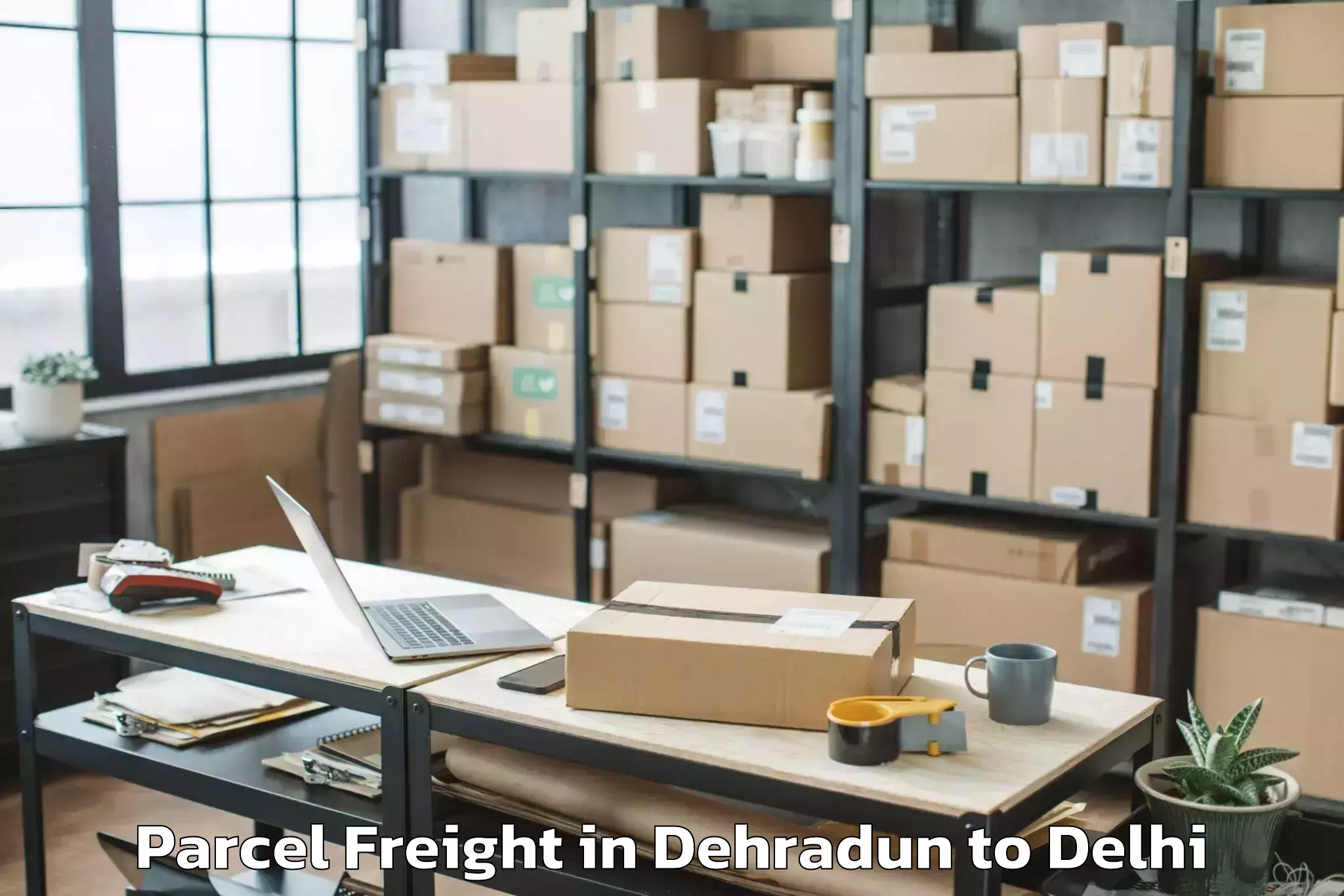 Book Dehradun to V3s East Centre Mall Parcel Freight Online